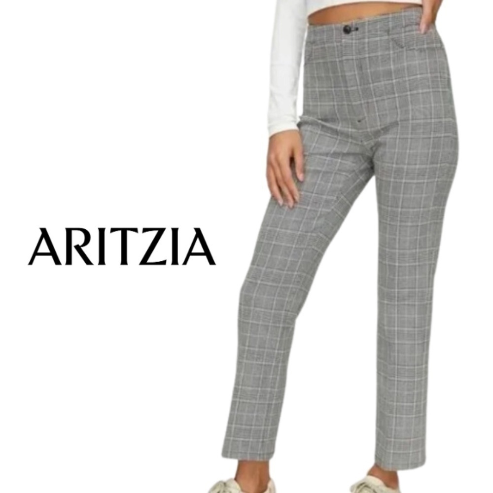 SUNDAY BEST Aritzia Best Freshman Check Pants Black White - Size 0